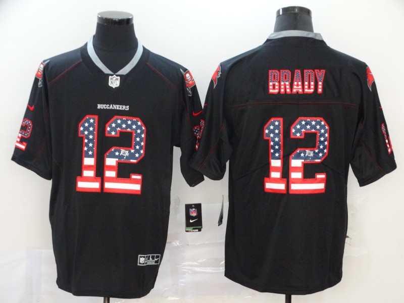 Men Tampa Bay Buccaneers 12 Brady black USA Flag New Nike Limited Vapor Untouchable NFL Jerseys